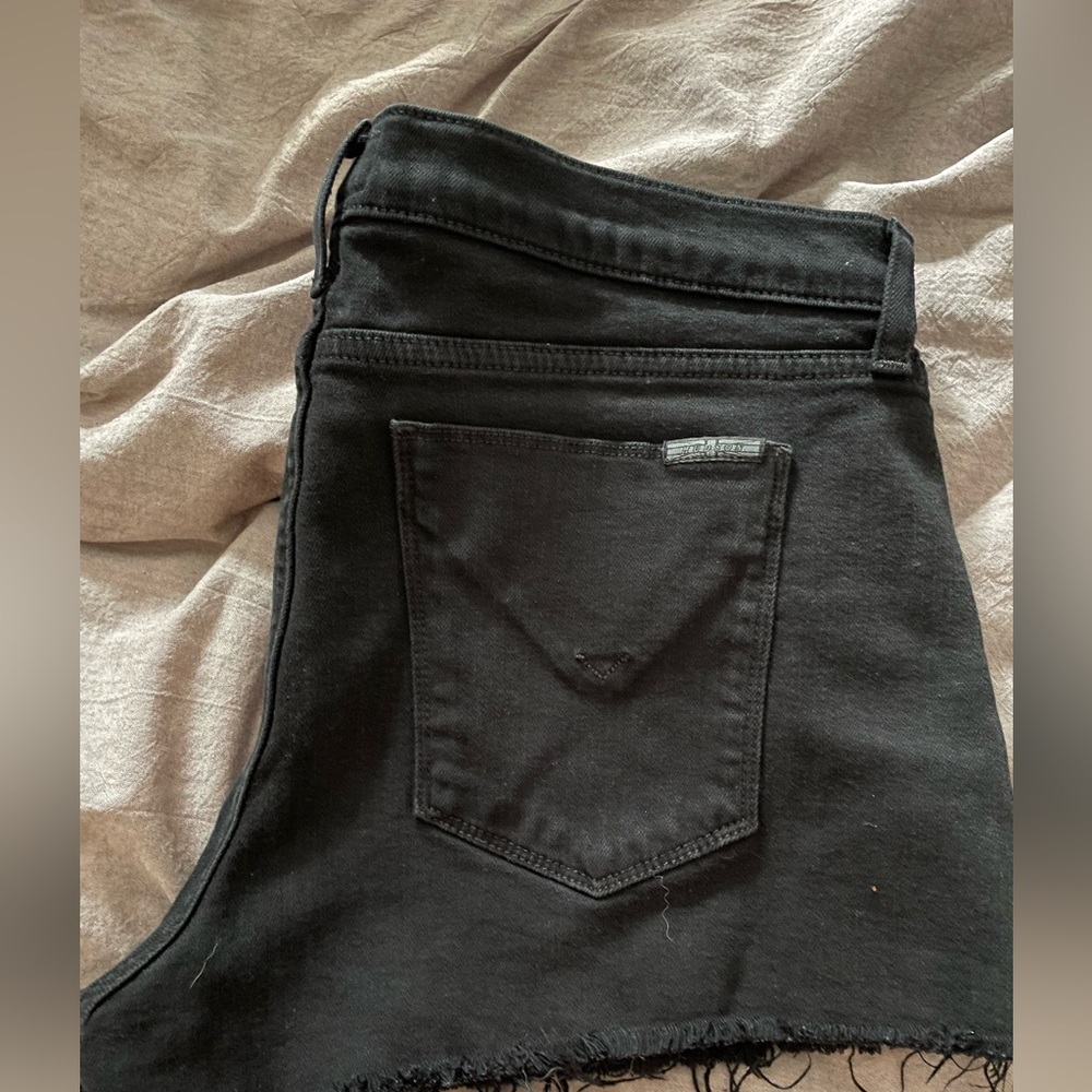 Black Hudson denim shorts.